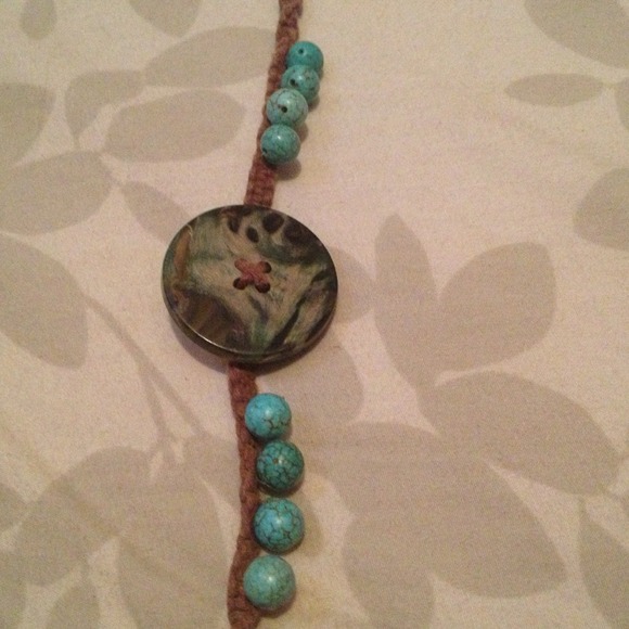 Turquoise beaded anklet