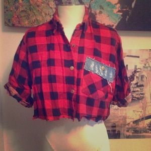 plaid crop top