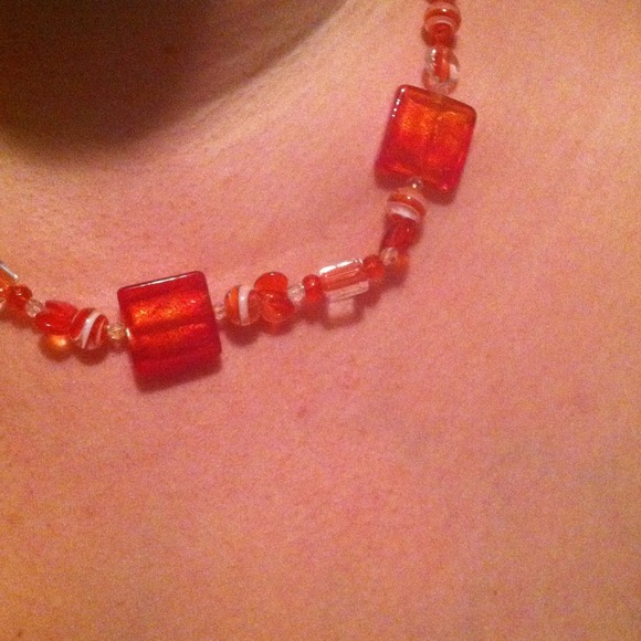 Orange Necklace and Earring Set - Picture 3 of 4