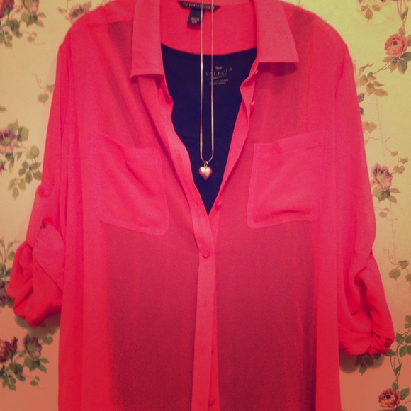 ⛔TRADED Sheer pink Victoria's Secret blouse - Picture 1 of 4