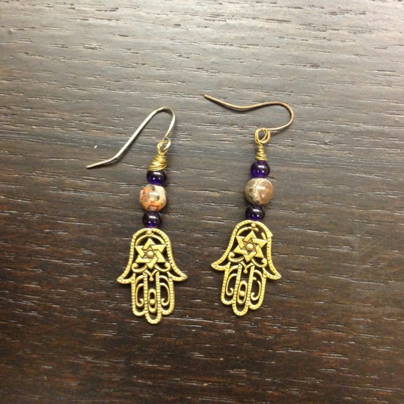 Custom made Hamsa earrings