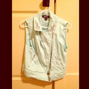 Light blue studded vest