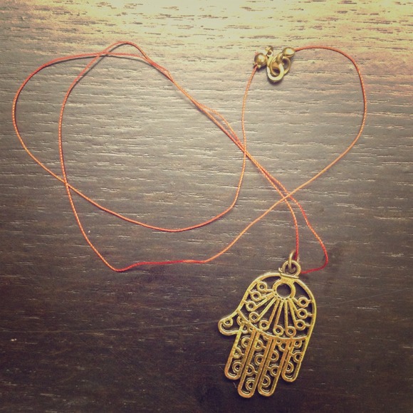 Custom made gold Hamsa necklace