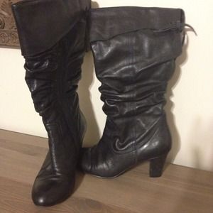 Mid calf black boots