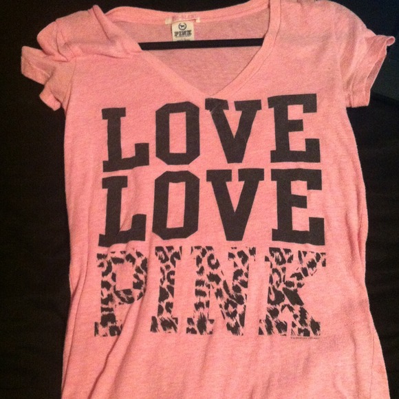 Cute pink brand v neck