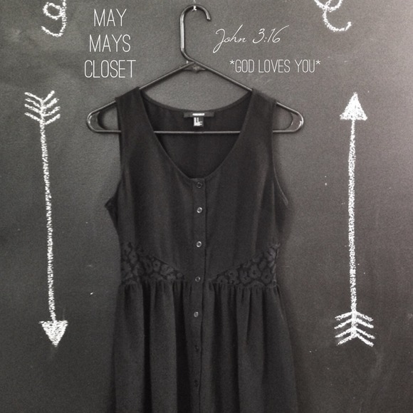 Forever 21 Dresses & Skirts - ▪️ Host Pick ▪️ Black Hi-Lo Dress Buttons Cheetah