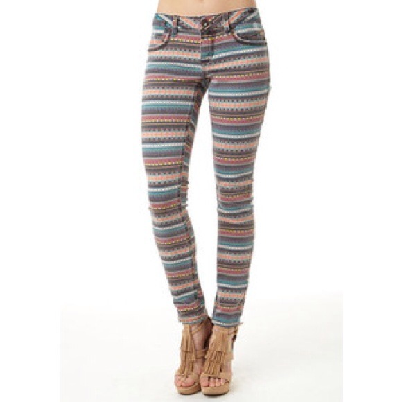 Tribal Print Skinny Jeans