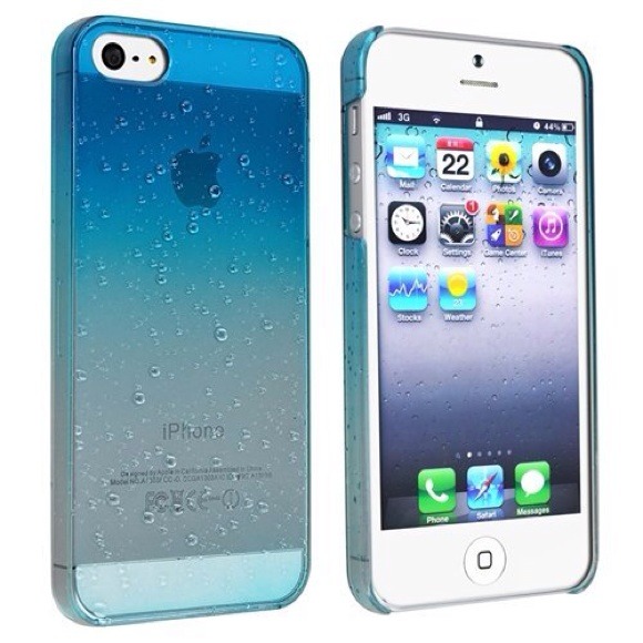 iPhone 4/4s Clear Sky Blue Raindrop Hard Case - Picture 1 of 1