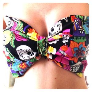 Day of the Dead Bow Bandeau Top