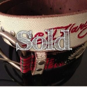 Cream Ed Hardy Belt