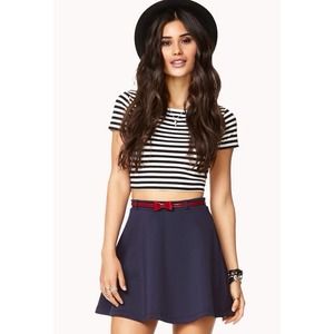 Forever 21 navy blue skater skirt NWOT