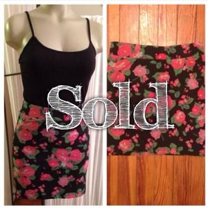 Floral Bodycon Skirt