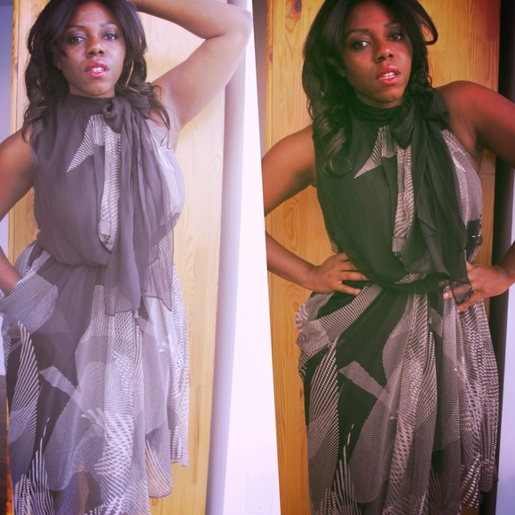 max azria Dresses & Skirts - Host Pick! 🎉 Max Azria black/White halter dress.