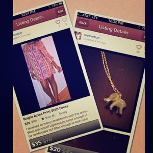 BUNDLE! Aztec Shift Dress & Elephant Necklace