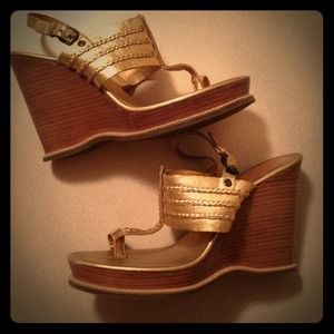 Michael kors gold goddess platform