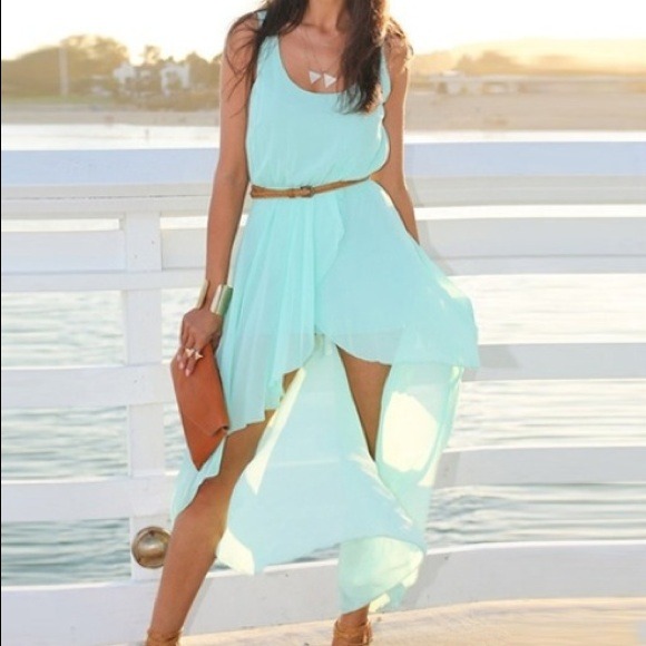 Dresses & Skirts - Reserved!  Mint asymmetrical dress