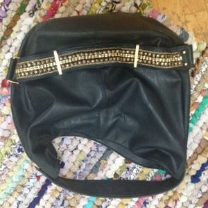 Navy rhinestone incrusted bag