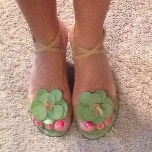 Sexy Strappy Sage Green Sandals sz 8.5