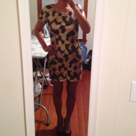 SOLD!! Rachel Zoe black and gold mini dress