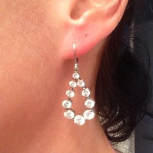 Rhinestone teardrop shaped earrings