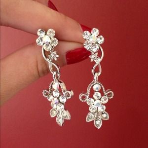 Multi colored rhinestone earrings