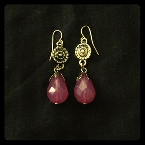Purple Drop Earrings