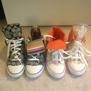 2 PAIRS Coach Hi-top Sneakers Size 8.5
