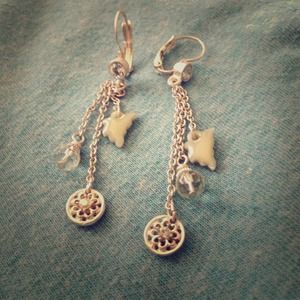 Flowers & Leaves Dangle Earrings
