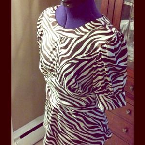 BCBG Zebra Print silk blouse gorgggeous!