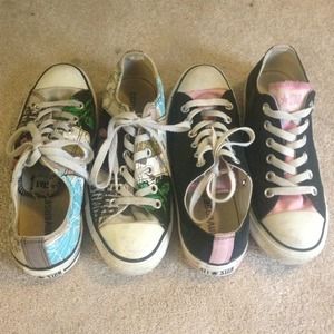 2 Pairs Converse Size 8 UNIQUE STYLES