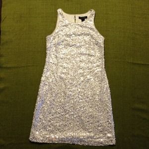 Silver sequin cocktail dress