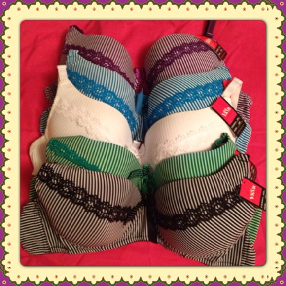 VKVR Other - NWT Womens VKVR Stripe BRA Lace Underwire Padded 5