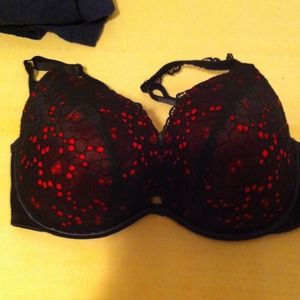 Black & red push up bra