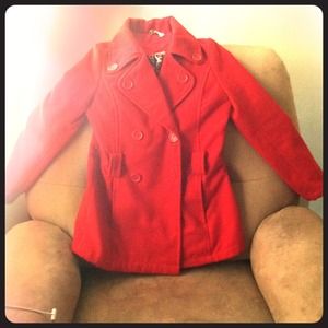 Jou jou coat , red cheetah print inside.