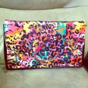Colorful cheetah print purse