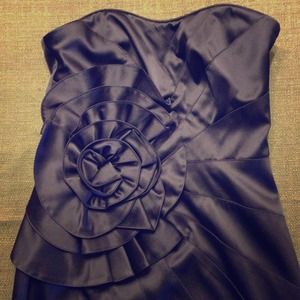 WHBM black strapless flower dress