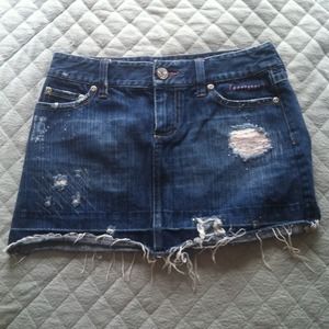 American Eagle Jean skirt distressed