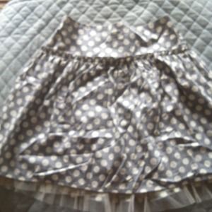 Gray and cream polka dot skirt