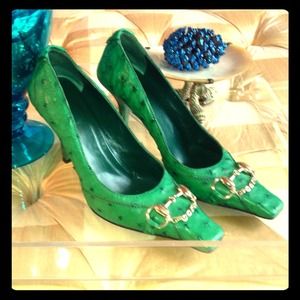 Gucci horse bit ostrich skin shoes⚡reduced⚡