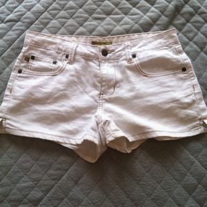 White jean shorts