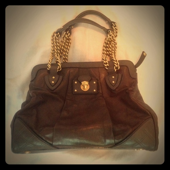 Auth Marc Jacobs-Dark Grey w Gold hdwr - Picture 1 of 4
