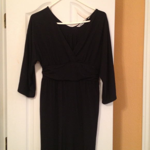Long black one piece pant outfit