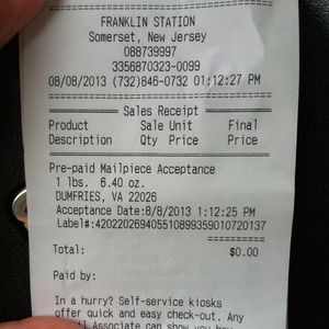 Shipping info 8/8/13