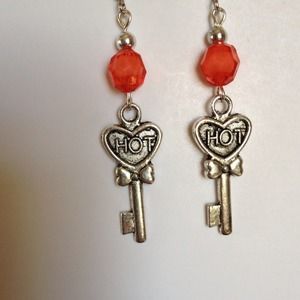 Key To My Heart "HOT" Dangle Earrings