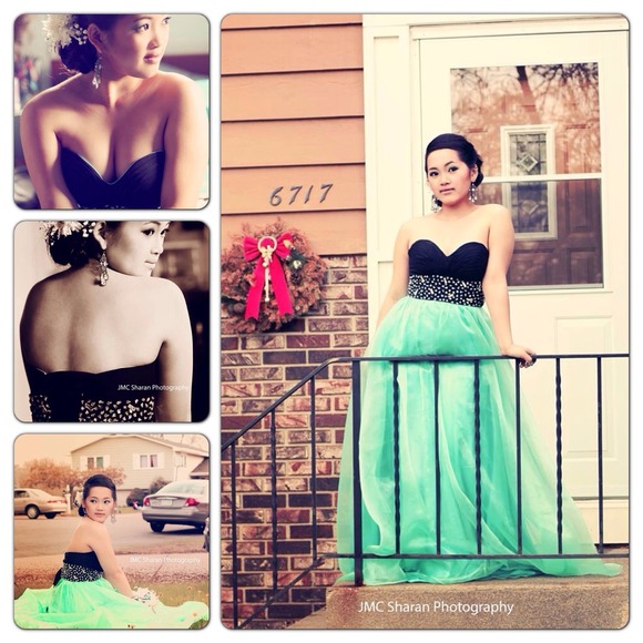 SOLD!Blue Turquoise Prom Dress