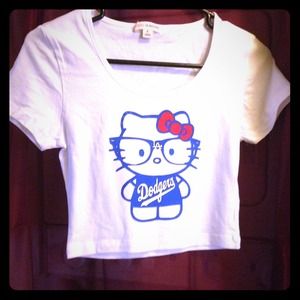 Los Angeles Dodgers Hello Kitty Crop Top