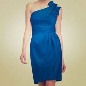 Horizon Satin One Shoulder Dress with Ruched Waist