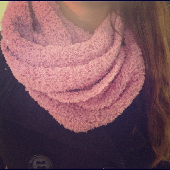 Cute pink-purple soft polyester scarf