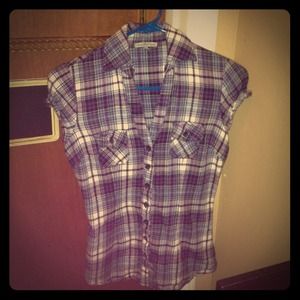 Blue plaid T shirt
