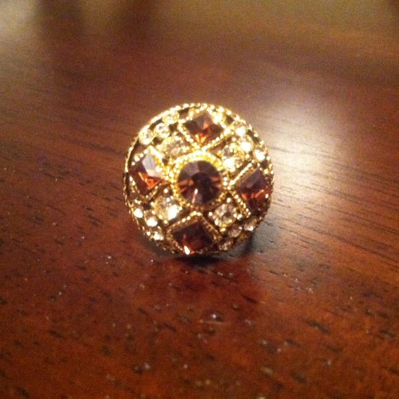Gold & Brown Smoky Quarts Ring - Picture 3 of 4